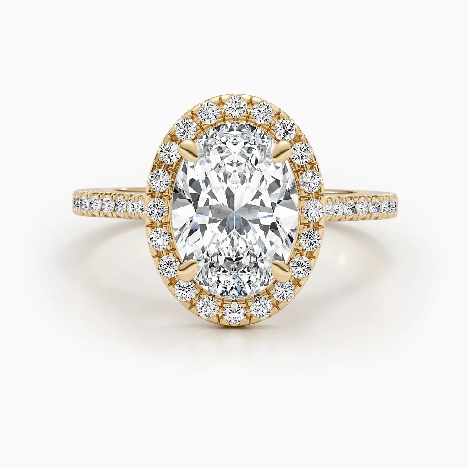 2.50 ct Oval D-VVS Halo Lab Grown Diamond Engagement Ring