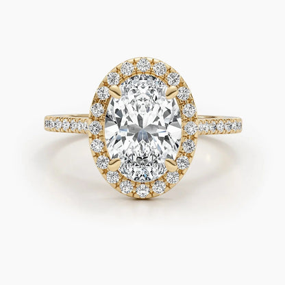 2.50 ct Oval D-VVS Halo Lab Grown Diamond Engagement Ring
