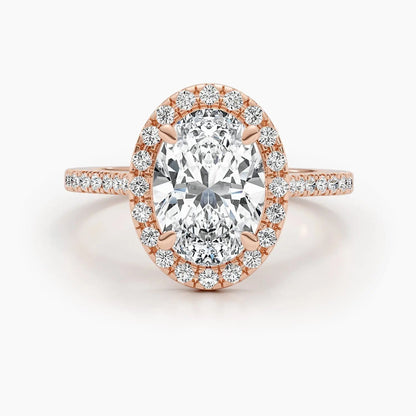 2.50 ct Oval D-VVS Halo Lab Grown Diamond Engagement Ring