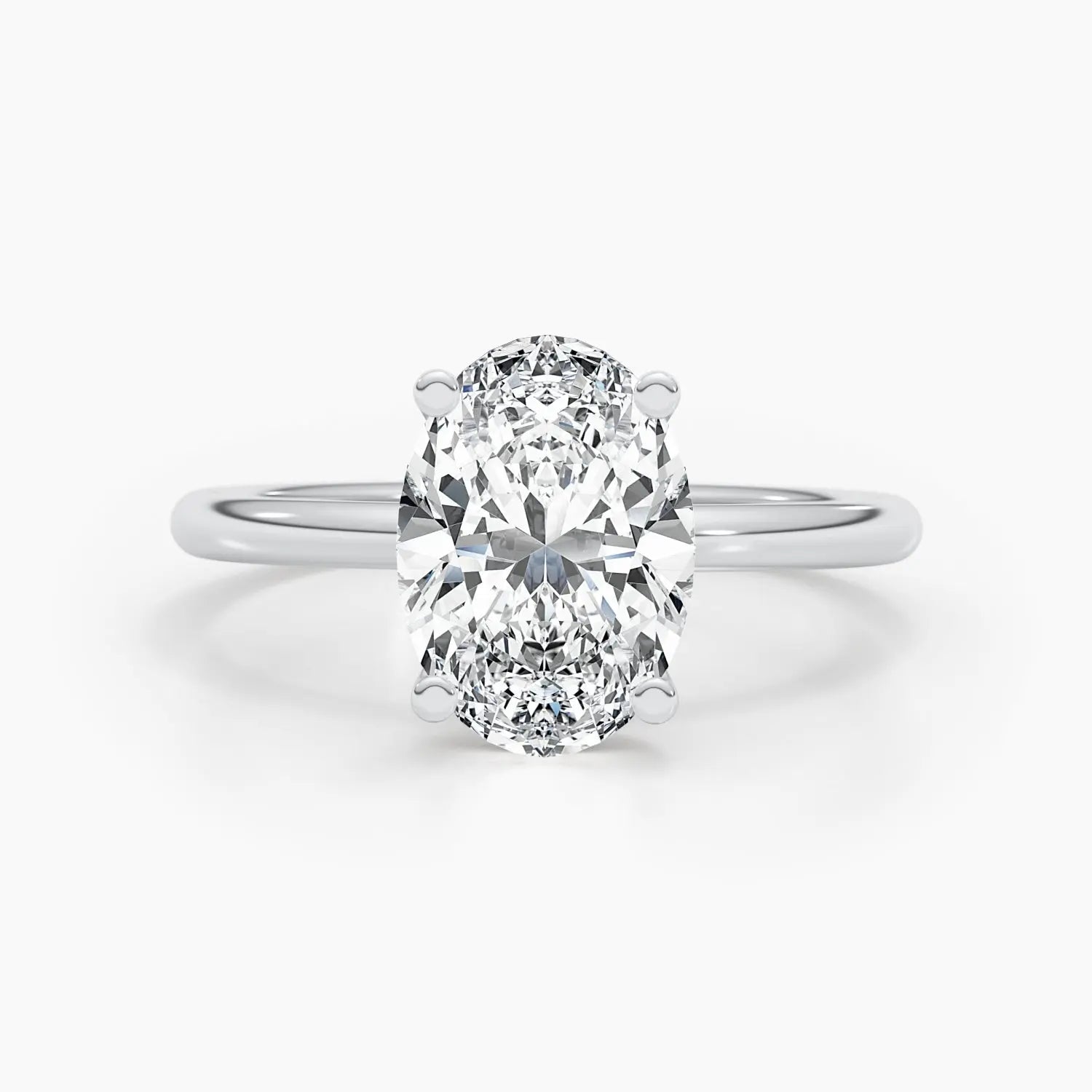 2.5 ct Oval D- VVS Hidden Halo Lab Grown Diamond Engagement Ring