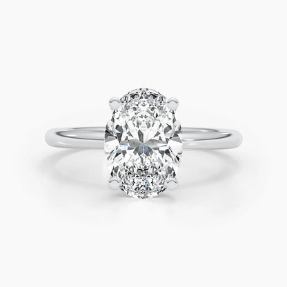 2.5 ct Oval D- VVS Hidden Halo Lab Grown Diamond Engagement Ring