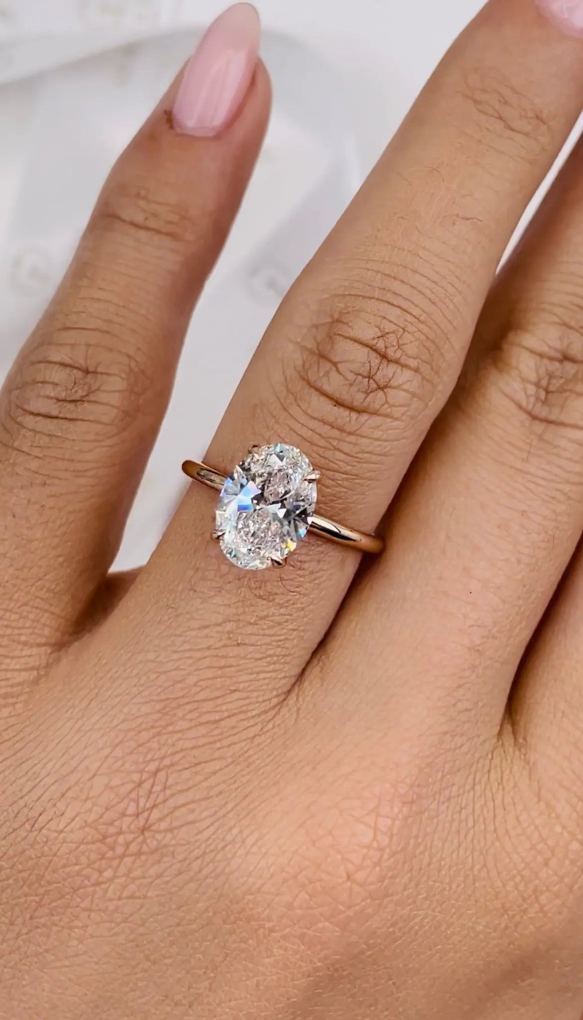 2.5 ct Oval D- VVS Hidden Halo Lab Grown Diamond Engagement Ring