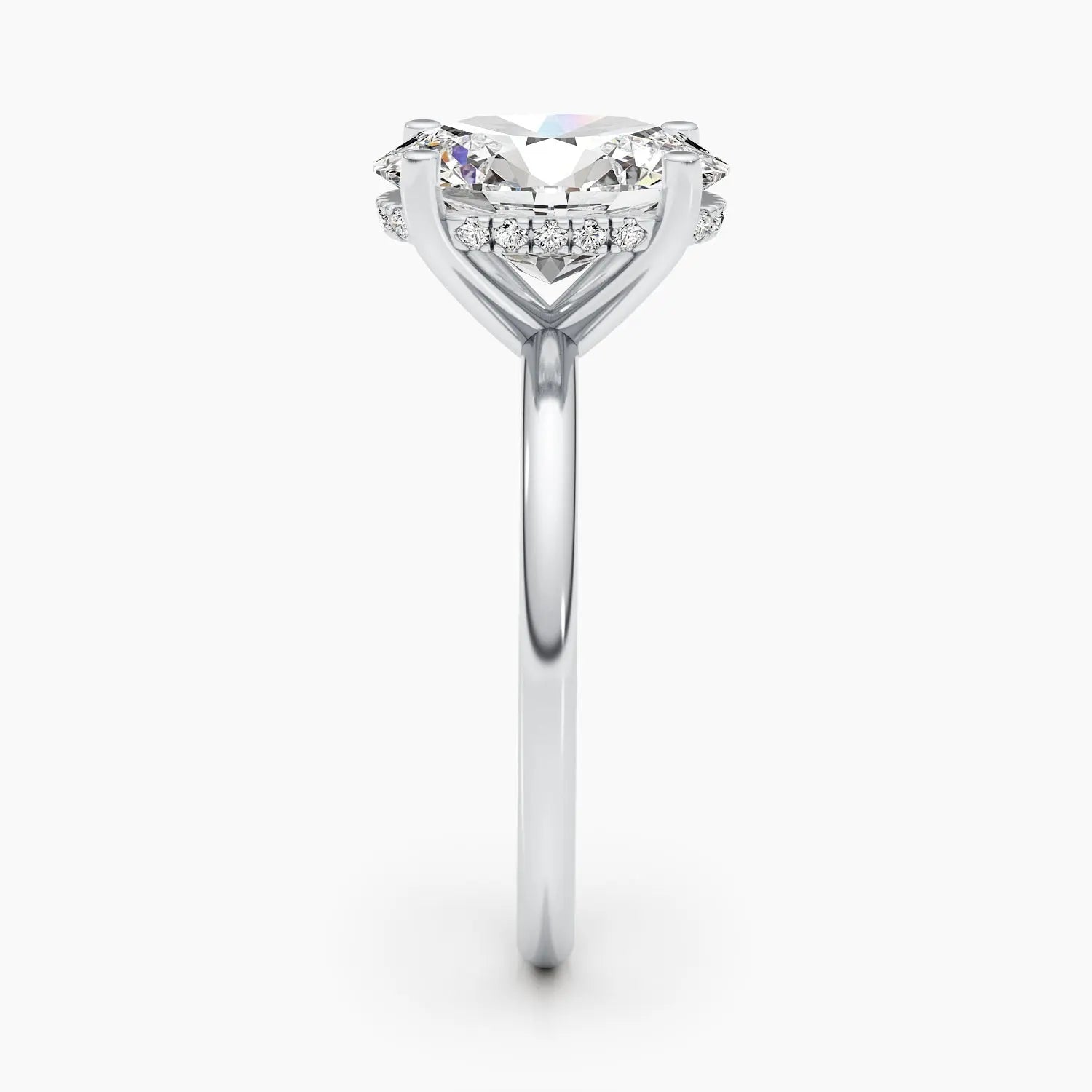 2.5 ct Oval D- VVS Hidden Halo Lab Grown Diamond Engagement Ring