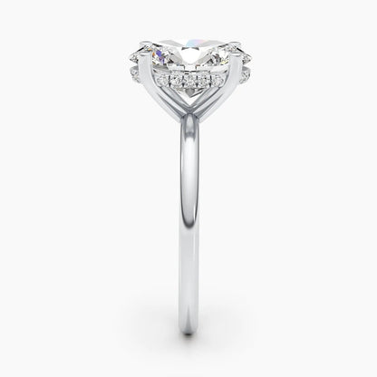 2.5 ct Oval D- VVS Hidden Halo Lab Grown Diamond Engagement Ring