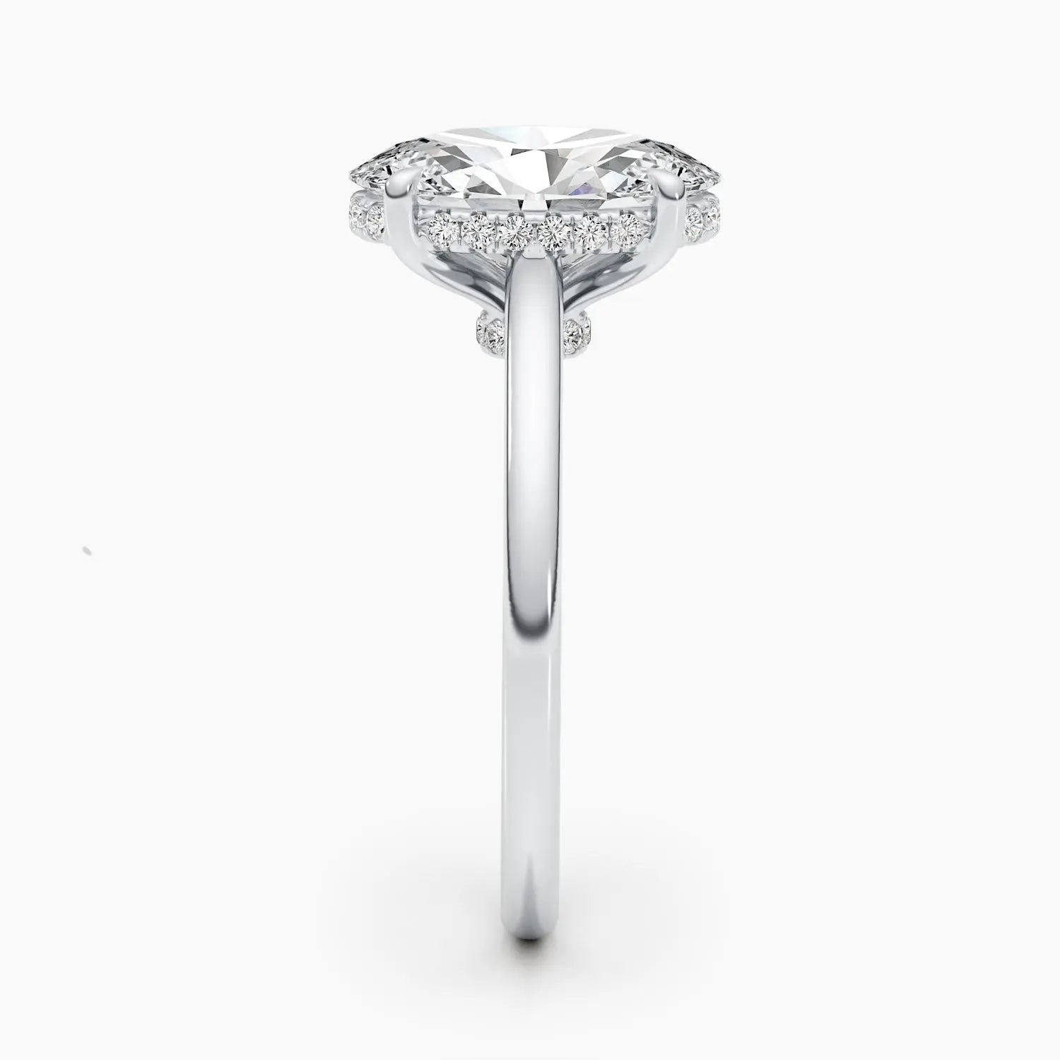 2.50 ct Oval D-VVS Hidden Halo Lab Grown Diamond Engagement Ring