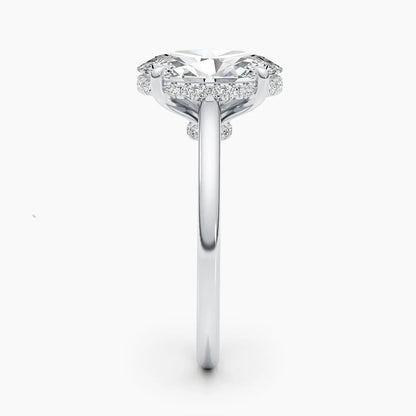 2.50 ct Oval D-VVS Hidden Halo Lab Grown Diamond Engagement Ring