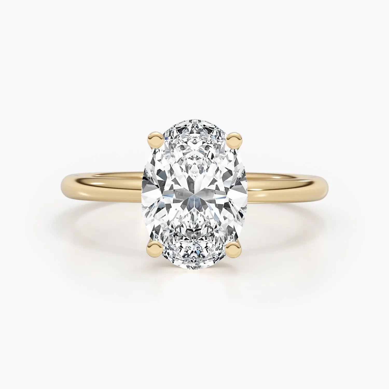 2.5 ct Oval D- VVS Hidden Halo Lab Grown Diamond Engagement Ring