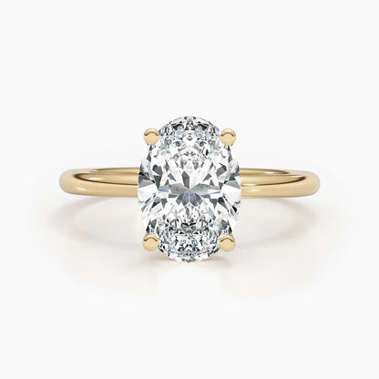 2.5 ct Oval D- VVS Hidden Halo Lab Grown Diamond Engagement Ring
