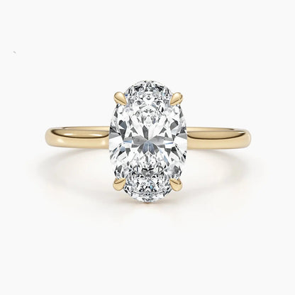 2.50 ct Oval D-VVS Hidden Halo Lab Grown Diamond Engagement Ring