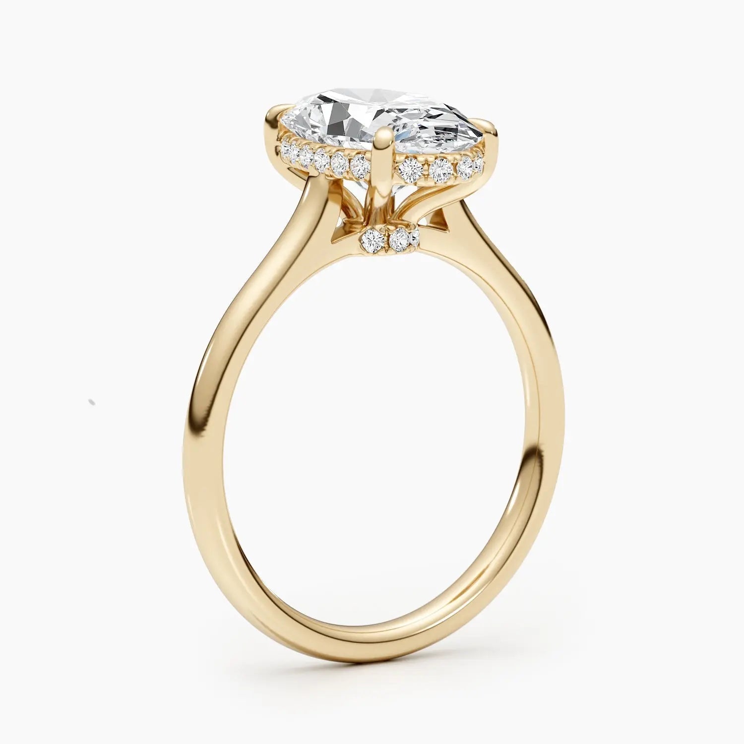 2.50 ct Oval D-VVS Hidden Halo Lab Grown Diamond Engagement Ring