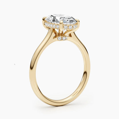 2.50 ct Oval D-VVS Hidden Halo Lab Grown Diamond Engagement Ring
