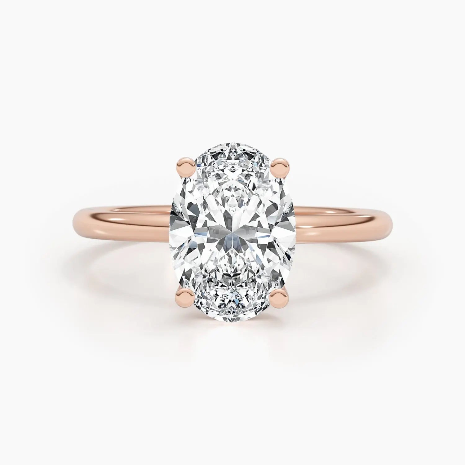 2.5 ct Oval D- VVS Hidden Halo Lab Grown Diamond Engagement Ring