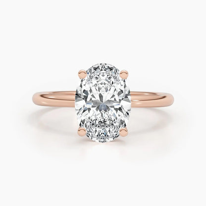 2.5 ct Oval D- VVS Hidden Halo Lab Grown Diamond Engagement Ring