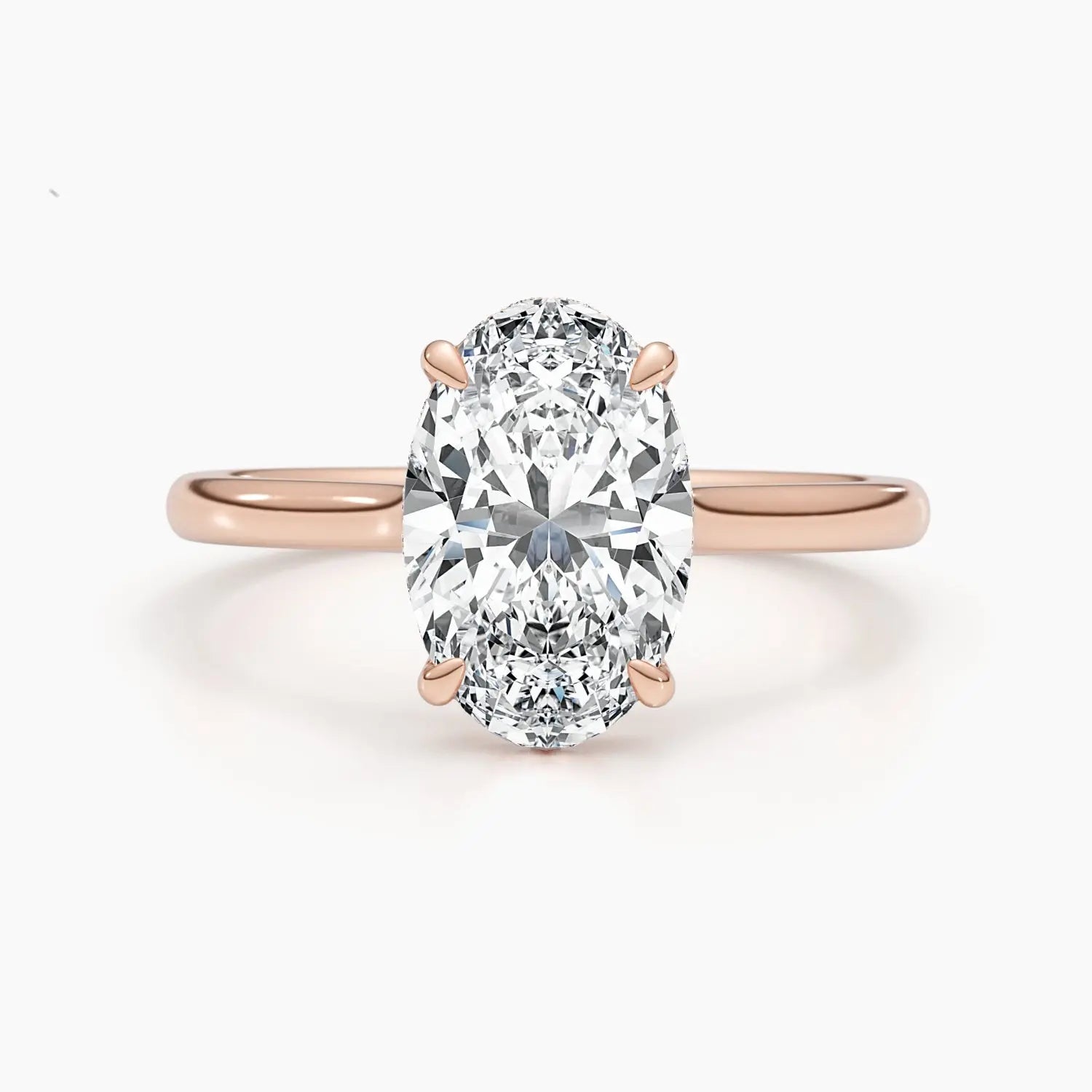 2.50 ct Oval D-VVS Hidden Halo Lab Grown Diamond Engagement Ring