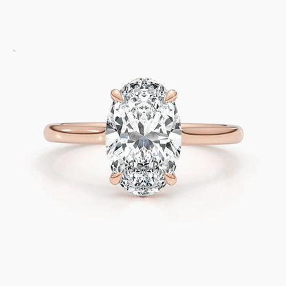 2.50 ct Oval D-VVS Hidden Halo Lab Grown Diamond Engagement Ring
