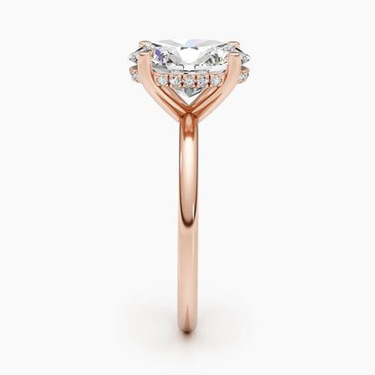 2.5 ct Oval D- VVS Hidden Halo Lab Grown Diamond Engagement Ring