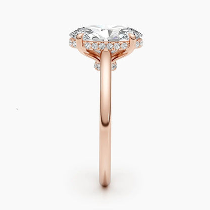 2.50 ct Oval D-VVS Hidden Halo Lab Grown Diamond Engagement Ring