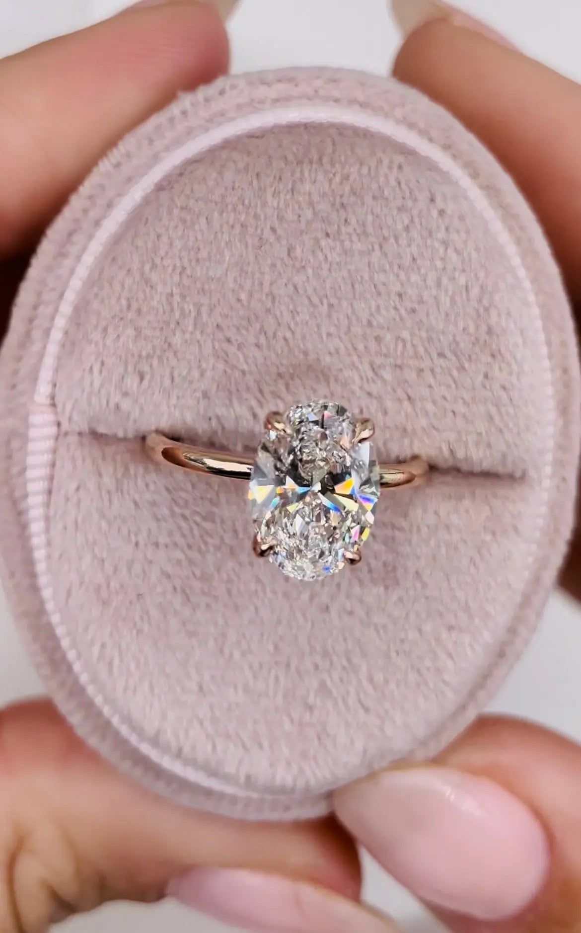 2.5 ct Oval D- VVS Hidden Halo Lab Grown Diamond Engagement Ring