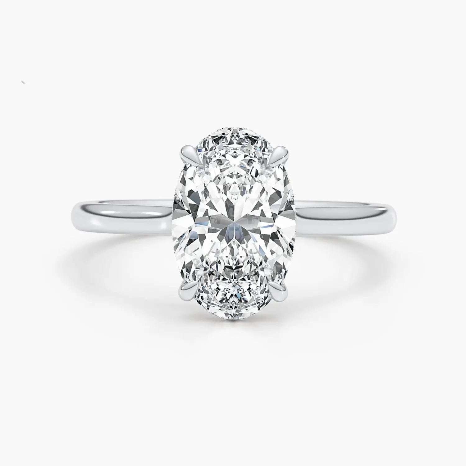 2.50 ct Oval D-VVS Hidden Halo Lab Grown Diamond Engagement Ring