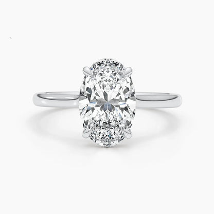 2.50 ct Oval D-VVS Hidden Halo Lab Grown Diamond Engagement Ring