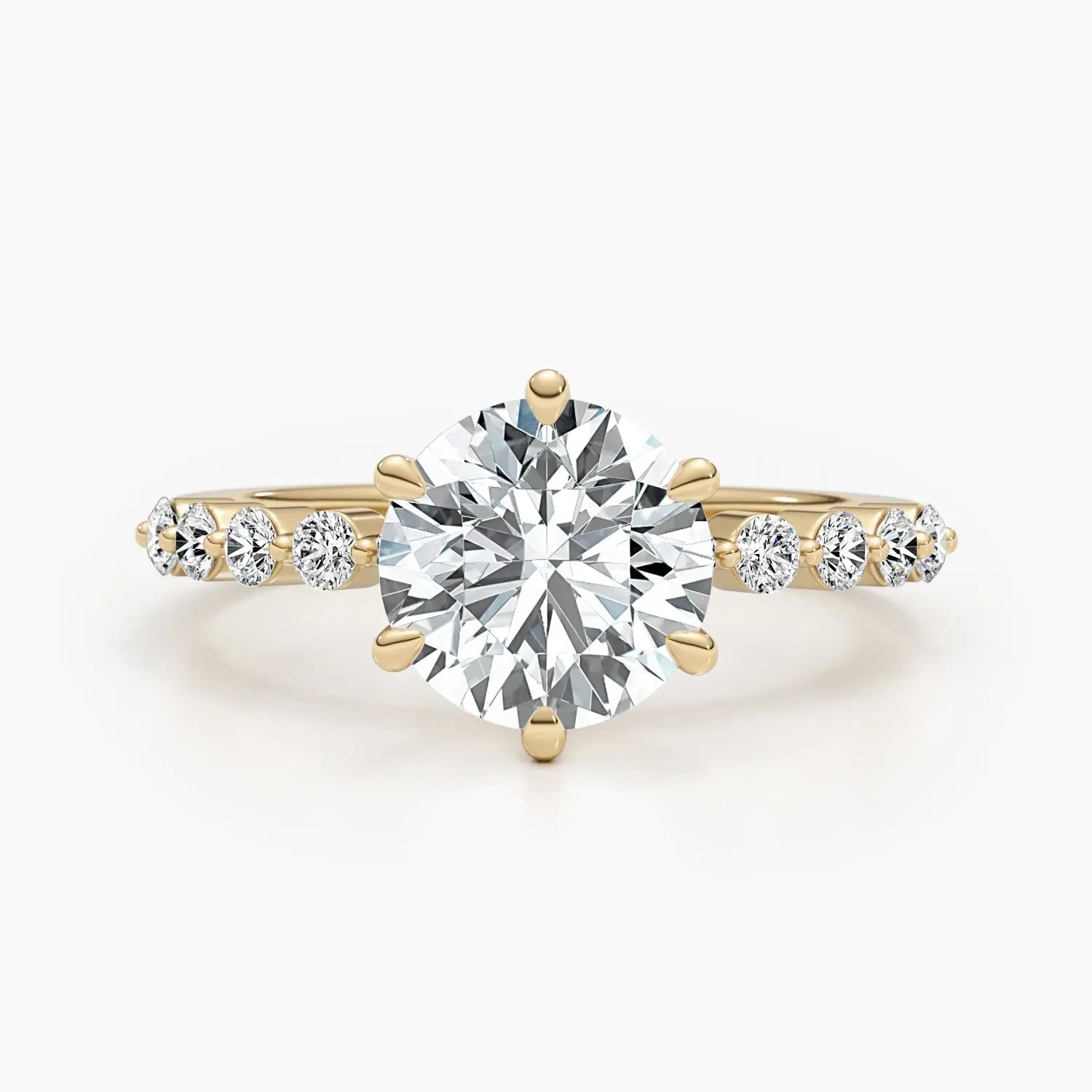 2.5ct Round G- VS Lab Grown Diamond Pave Engagement Ring