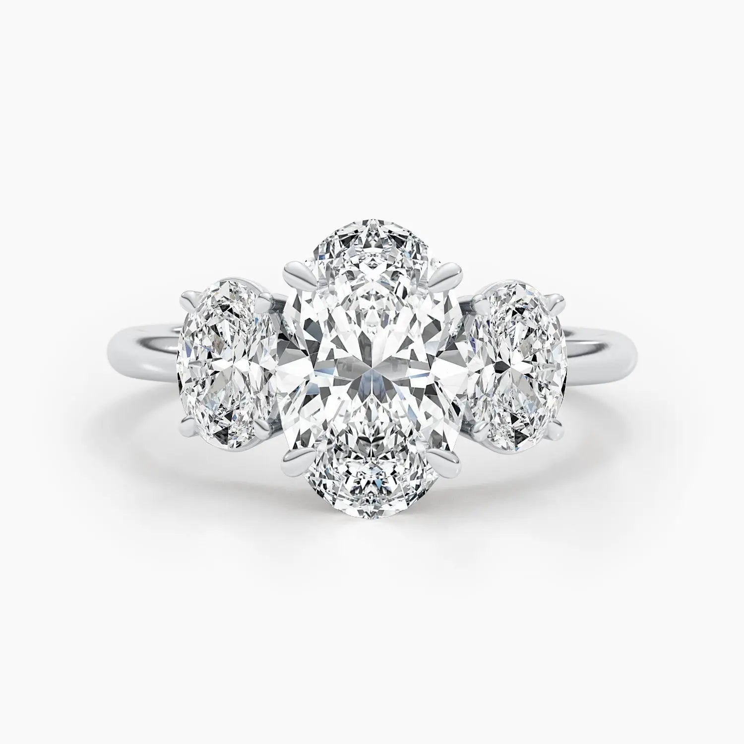 2.50 ct Oval D-VVS Three Stone Lab Grown Diamond Engagement Ring