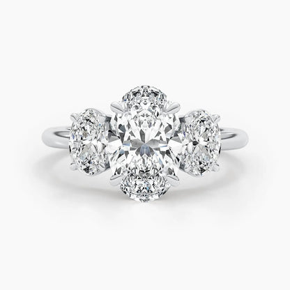 2.50 ct Oval D-VVS Three Stone Lab Grown Diamond Engagement Ring