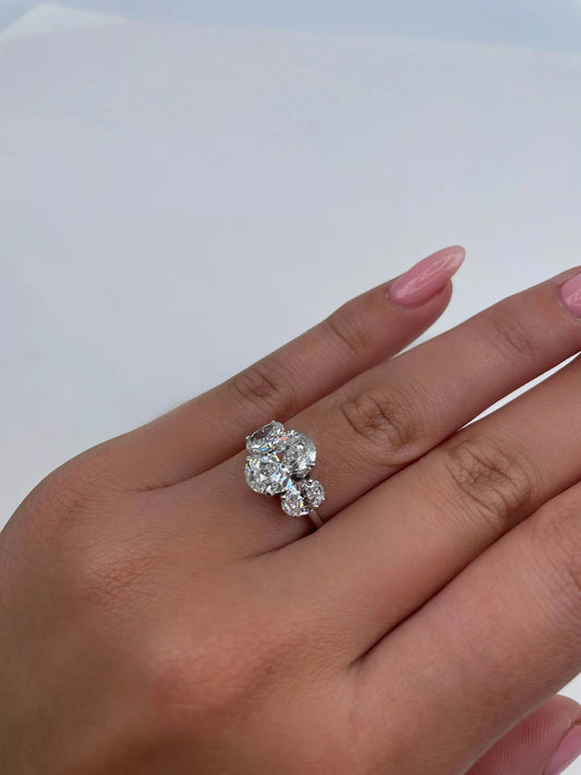 2.50 ct Oval D-VVS Three Stone Lab Grown Diamond Engagement Ring