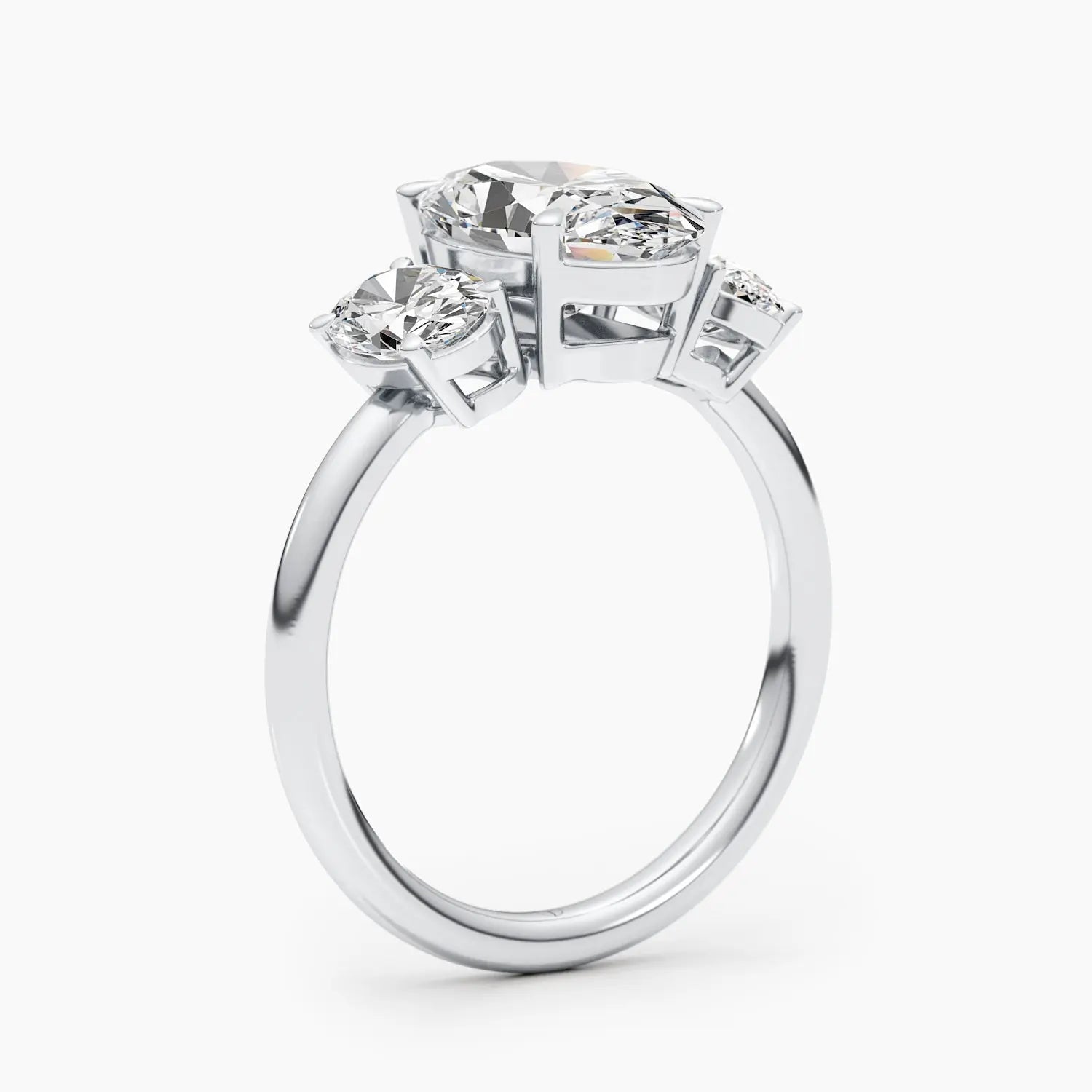 2.50 ct Oval D-VVS Three Stone Lab Grown Diamond Engagement Ring