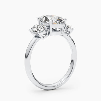 2.50 ct Oval D-VVS Three Stone Lab Grown Diamond Engagement Ring