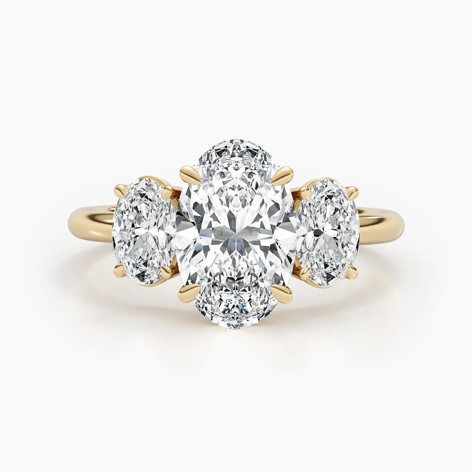 2.50 ct Oval D-VVS Three Stone Lab Grown Diamond Engagement Ring