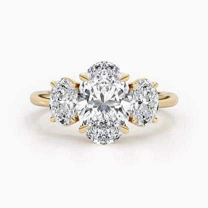 2.50 ct Oval D-VVS Three Stone Lab Grown Diamond Engagement Ring
