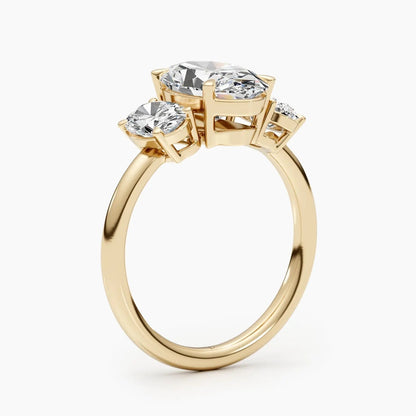 2.50 ct Oval D-VVS Three Stone Lab Grown Diamond Engagement Ring