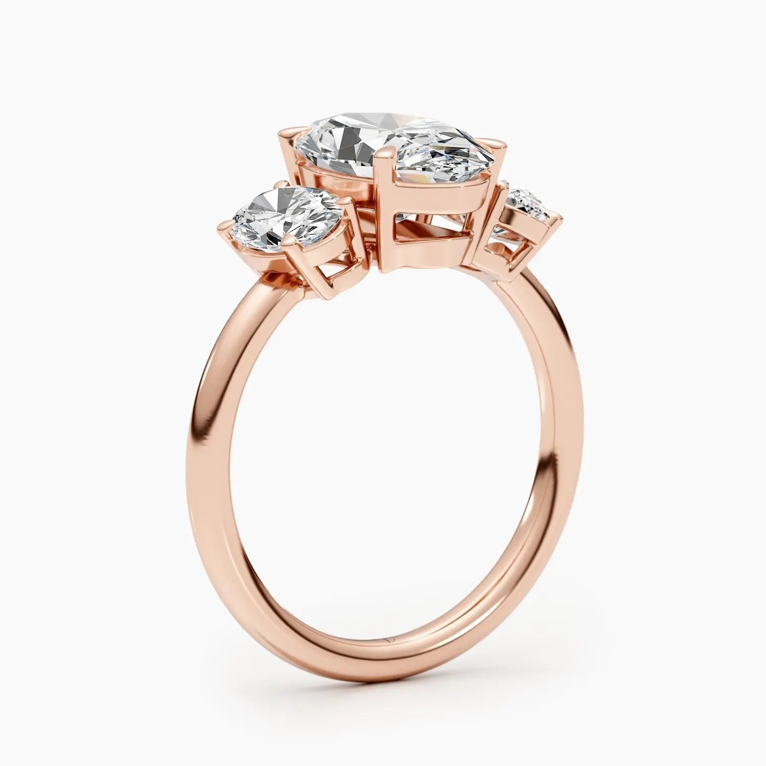 2.50 ct Oval D-VVS Three Stone Lab Grown Diamond Engagement Ring