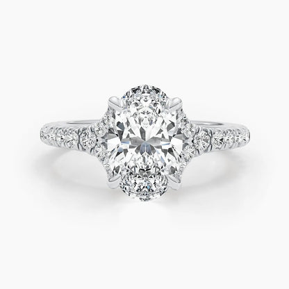 2.50 ct Oval D-VVS Lab Grown Diamond Cluster Engagement Ring