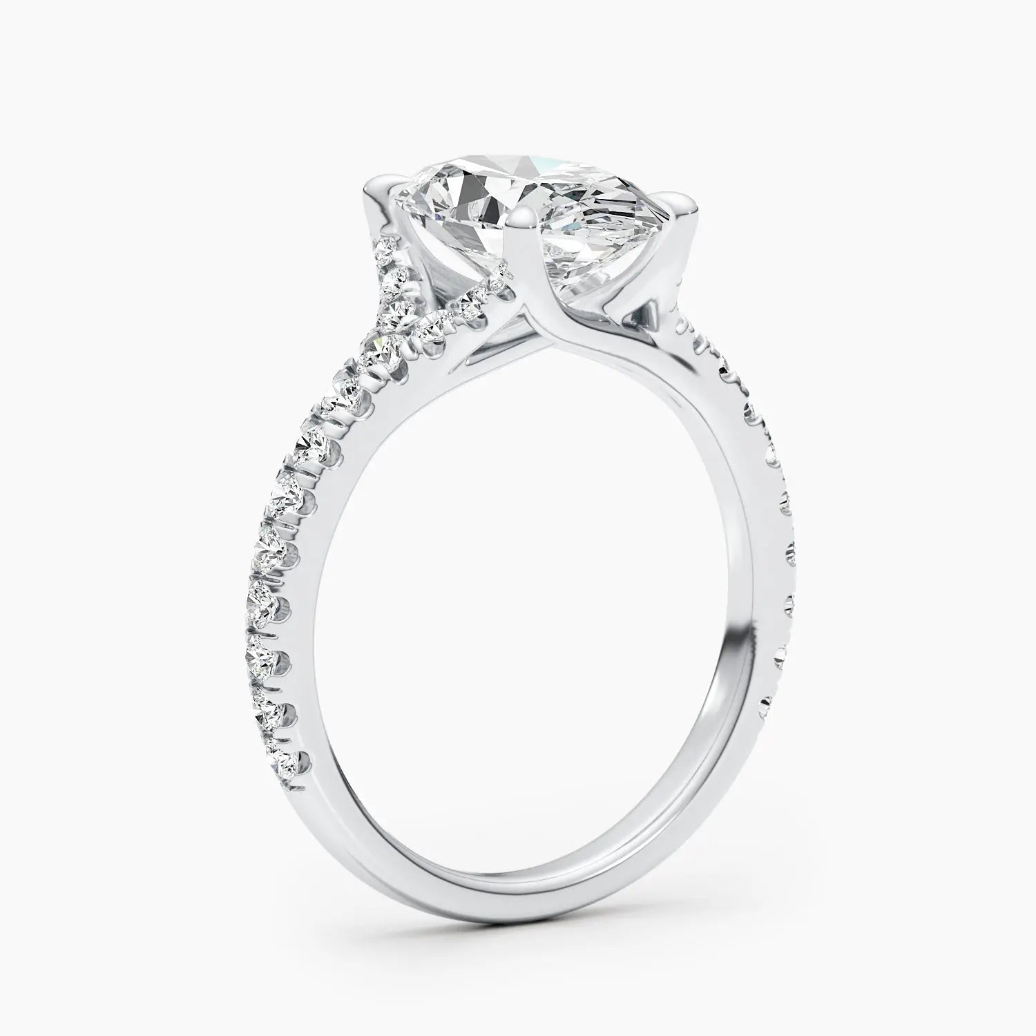 2.50 ct Oval D-VVS Lab Grown Diamond Cluster Engagement Ring