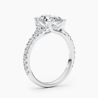 2.50 ct Oval D-VVS Lab Grown Diamond Cluster Engagement Ring