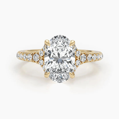 2.50 ct Oval D-VVS Lab Grown Diamond Cluster Engagement Ring
