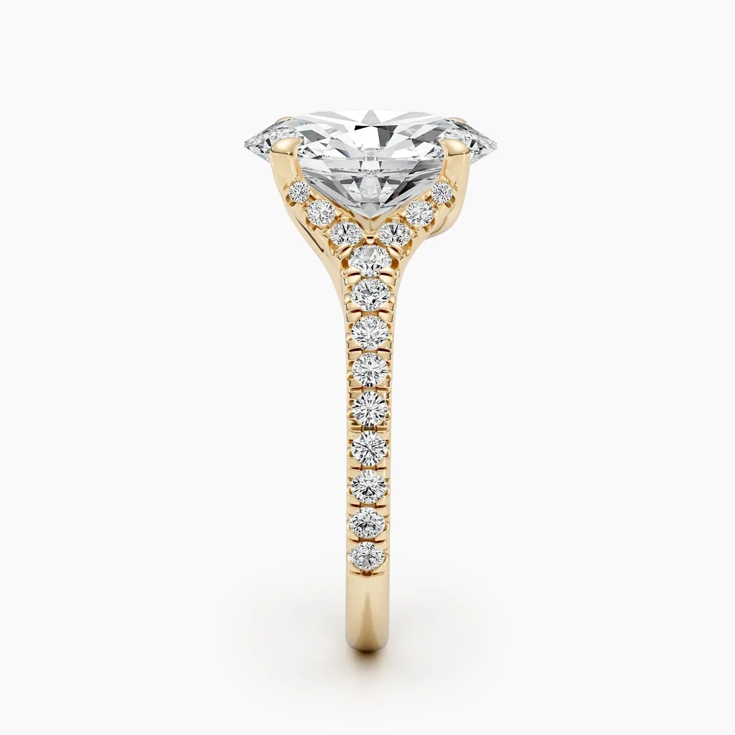 2.50 ct Oval D-VVS Lab Grown Diamond Cluster Engagement Ring