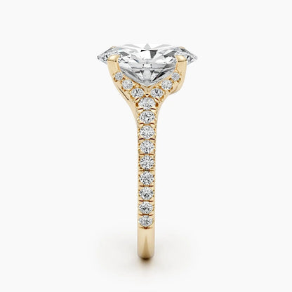 2.50 ct Oval D-VVS Lab Grown Diamond Cluster Engagement Ring