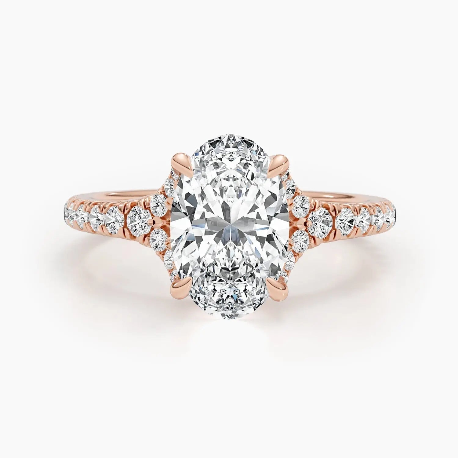2.50 ct Oval D-VVS Lab Grown Diamond Cluster Engagement Ring