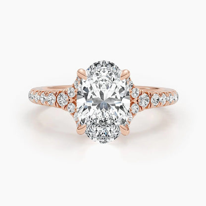2.50 ct Oval D-VVS Lab Grown Diamond Cluster Engagement Ring