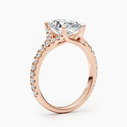 2.50 ct Oval D-VVS Lab Grown Diamond Cluster Engagement Ring
