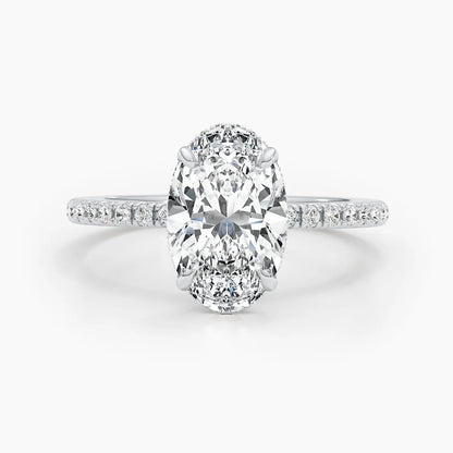 2.50 ct Oval D-VVS Pave Lab Grown Diamond Engagement Ring