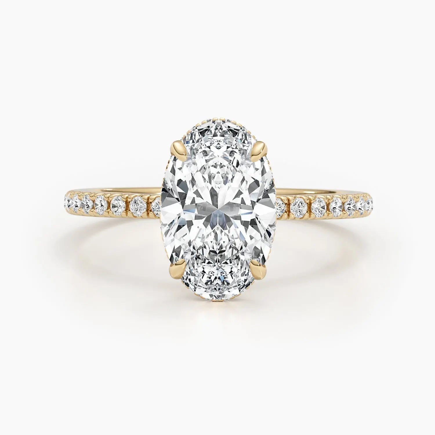 2.50 ct Oval D-VVS Pave Lab Grown Diamond Engagement Ring