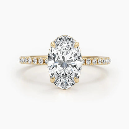 2.50 ct Oval D-VVS Pave Lab Grown Diamond Engagement Ring