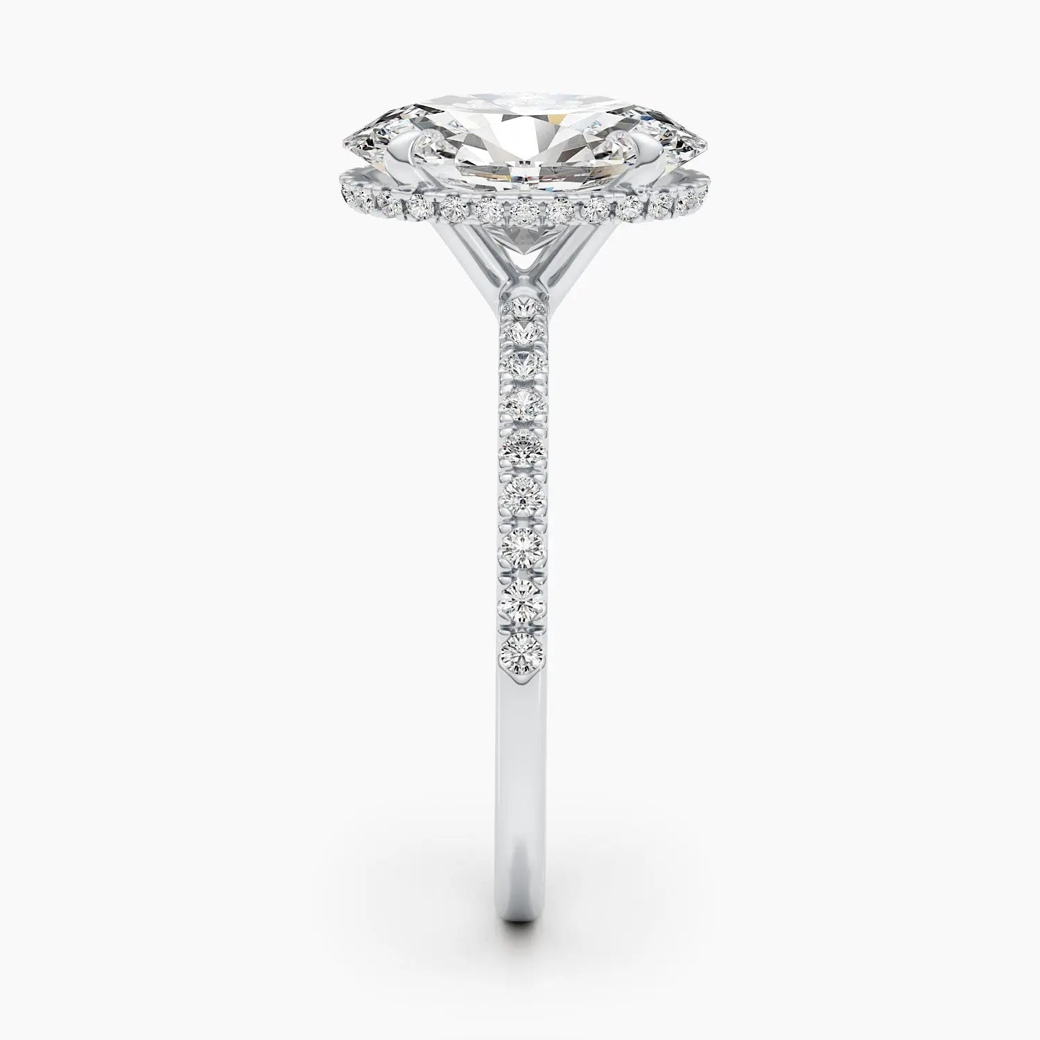 2.50 ct Oval D-VVS Pave Lab Grown Diamond Engagement Ring