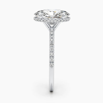2.50 ct Oval D-VVS Pave Lab Grown Diamond Engagement Ring