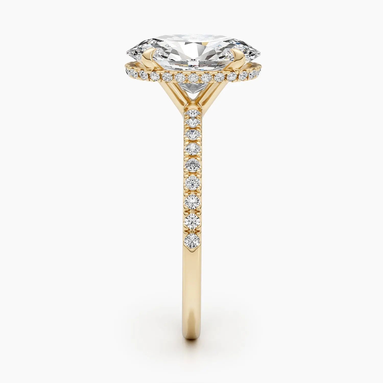 2.50 ct Oval D-VVS Pave Lab Grown Diamond Engagement Ring