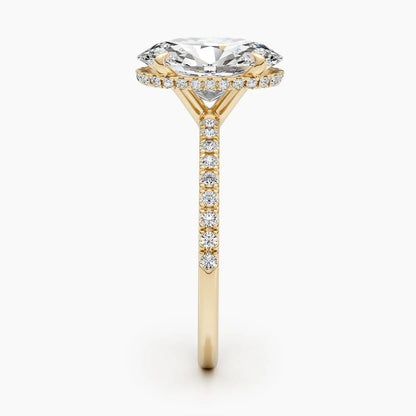 2.50 ct Oval D-VVS Pave Lab Grown Diamond Engagement Ring